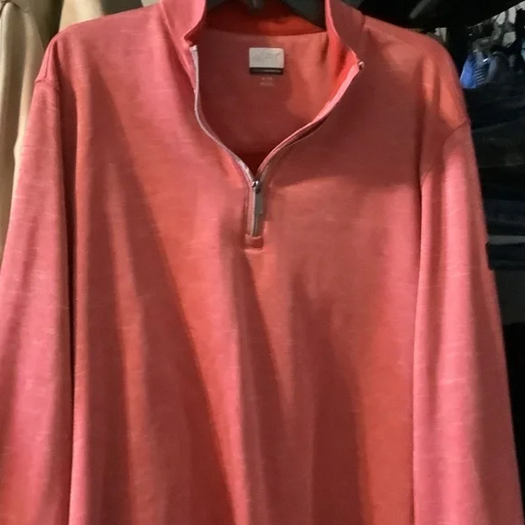 Greg Norman Collection coral 1/4 zip dri fit golf pullover - Picture 4 of 9